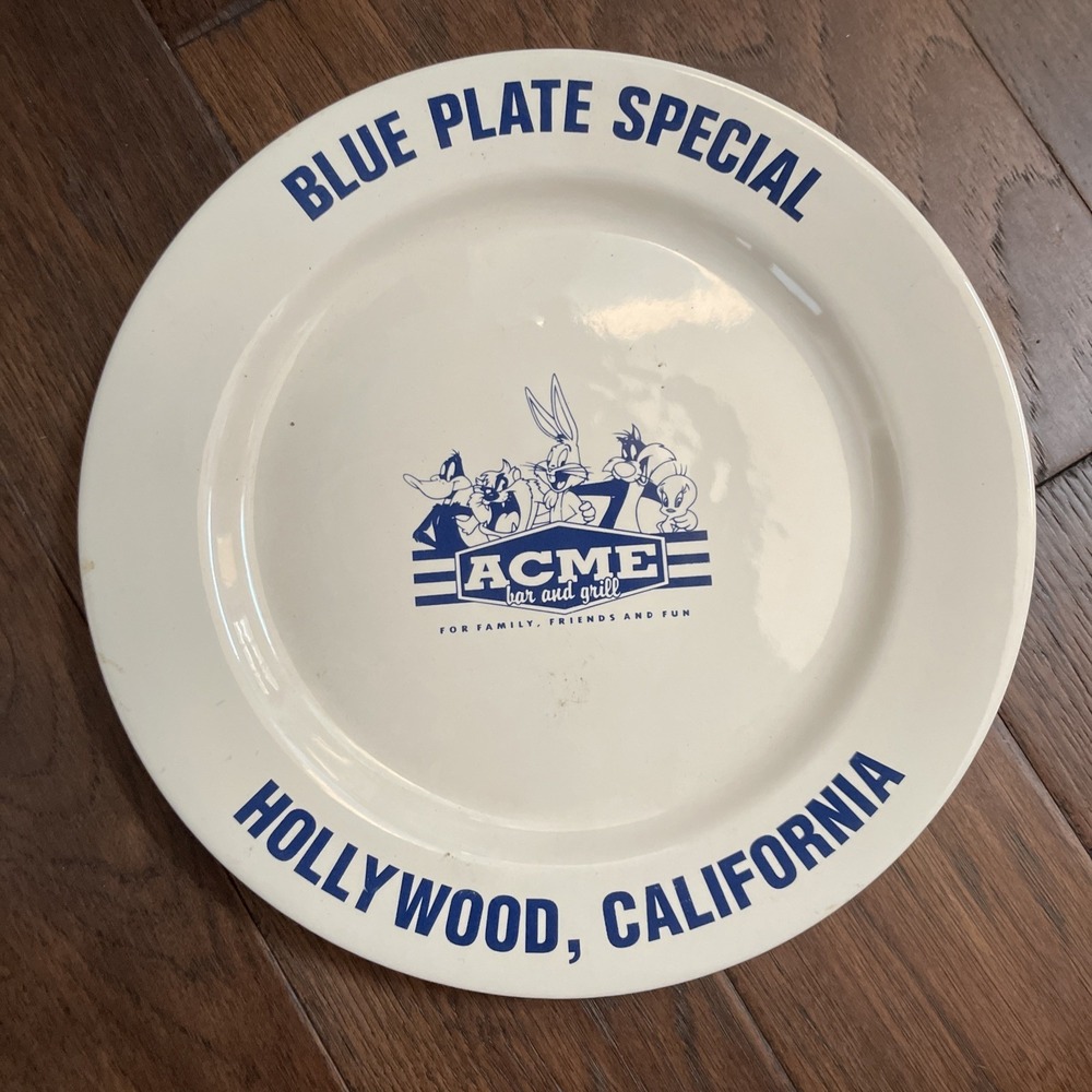 Blue Plate Special Hollywood CA Looney Tunes Warner Bros Acme Bar and Grill 12"